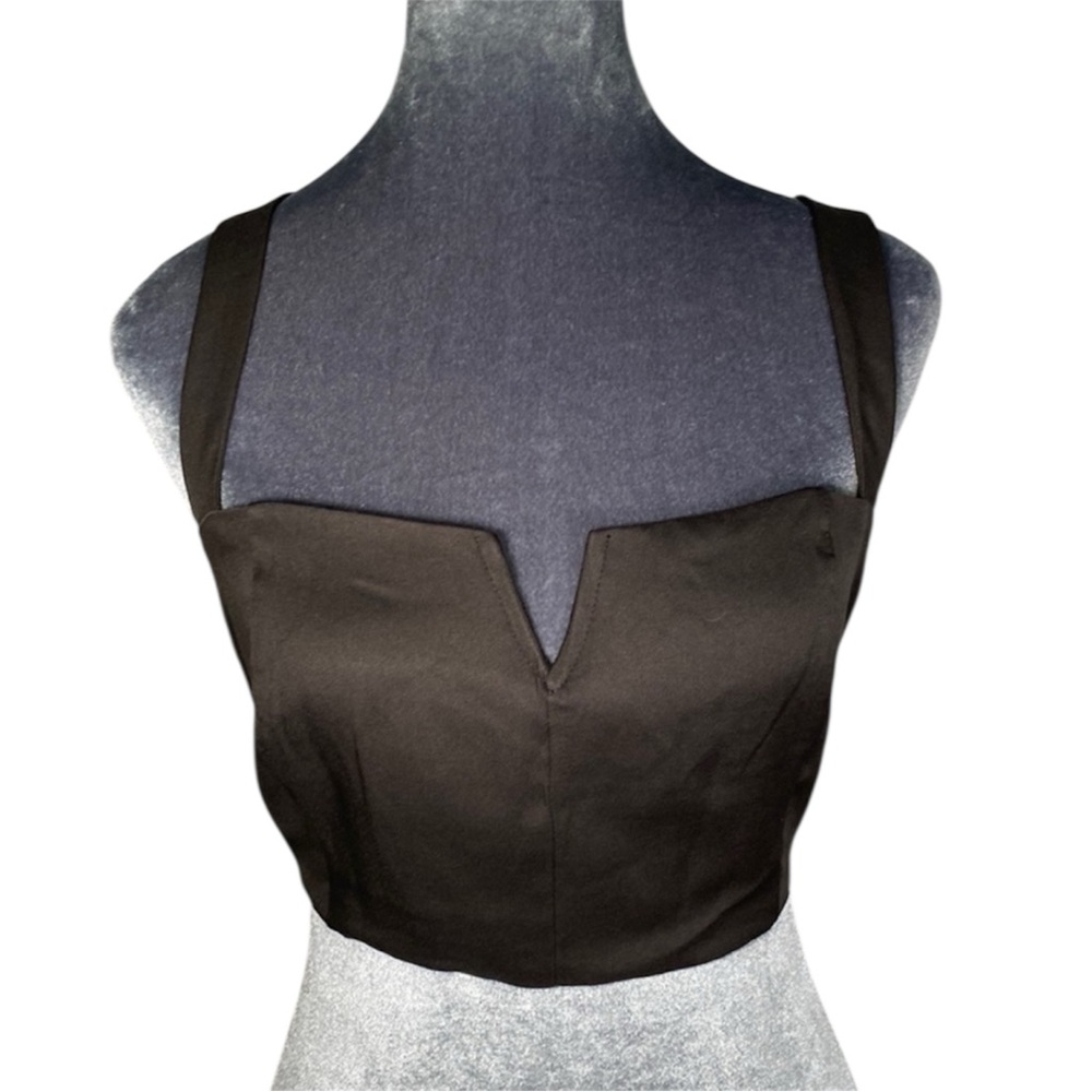 Cider Black Cropped Bustier Top NWT